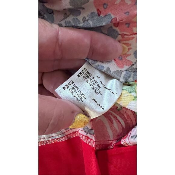 Charter Club Women's Printed V Neck Poncho Top Red Petite Size Large NWT P1-40 - Picture 11 of 11